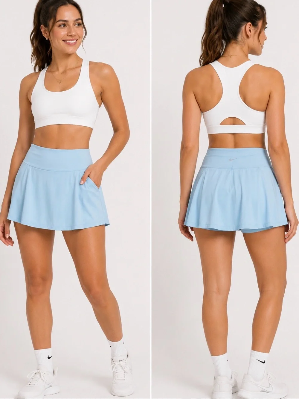 NWT Nike Dri-FIT Women’s Skort Size XL Light Blue Built-In Shorts Athletic